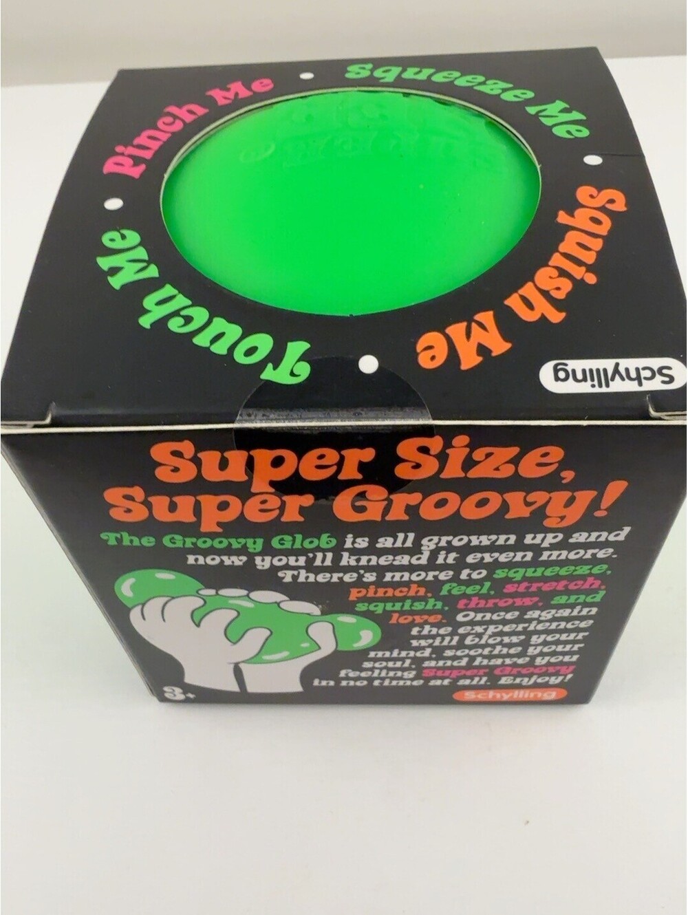 Schylling Super NeeDoh Groovy Glob Green Jumbo 4.5" Sensory Squishy Toy